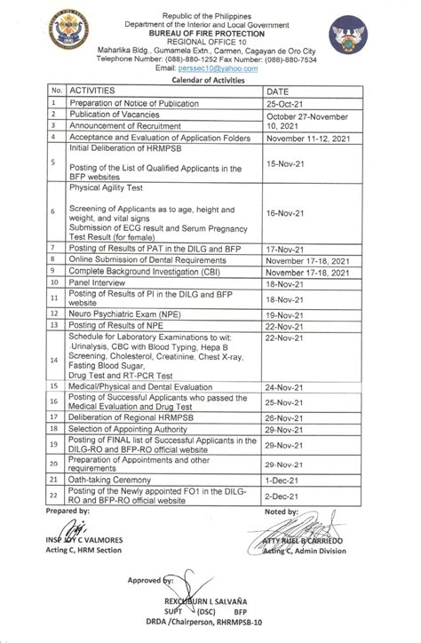 bfp region 10 recruitment 2024|HRMS, Admin Division, BFP 10 .